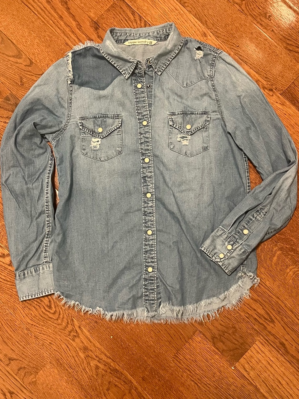 Hippie Laundry light wash Western Denim Shirt size S